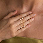 Pearl Drop Chain Earrings Silver 18K Gold Plated