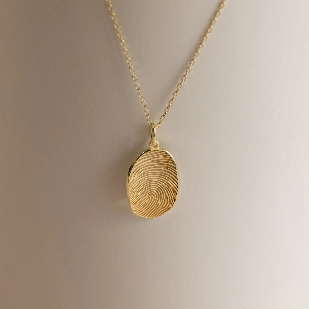 Custom Fingerprint Necklace Silver 18K Gold Plated