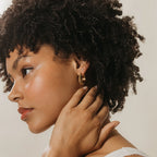 Sylvie Bold Croissant Hoops Silver 18K Gold Plated
