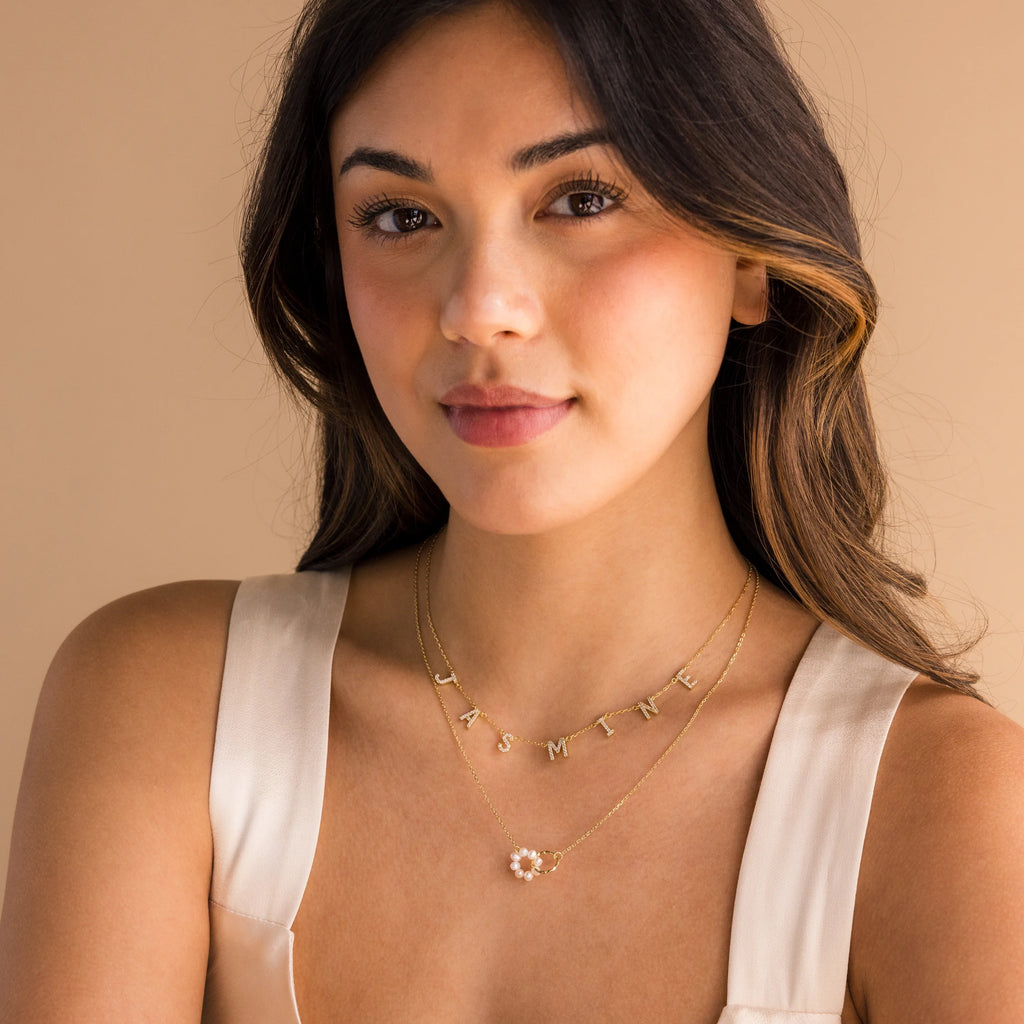 Twisted Pearl Necklace Silver 18K Gold Plated