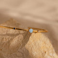 Opal & Diamond Cuff Bracelet Silver 18K Gold Plated