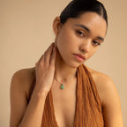Jade Oval Pendant Necklace Silver 18K Gold Plated
