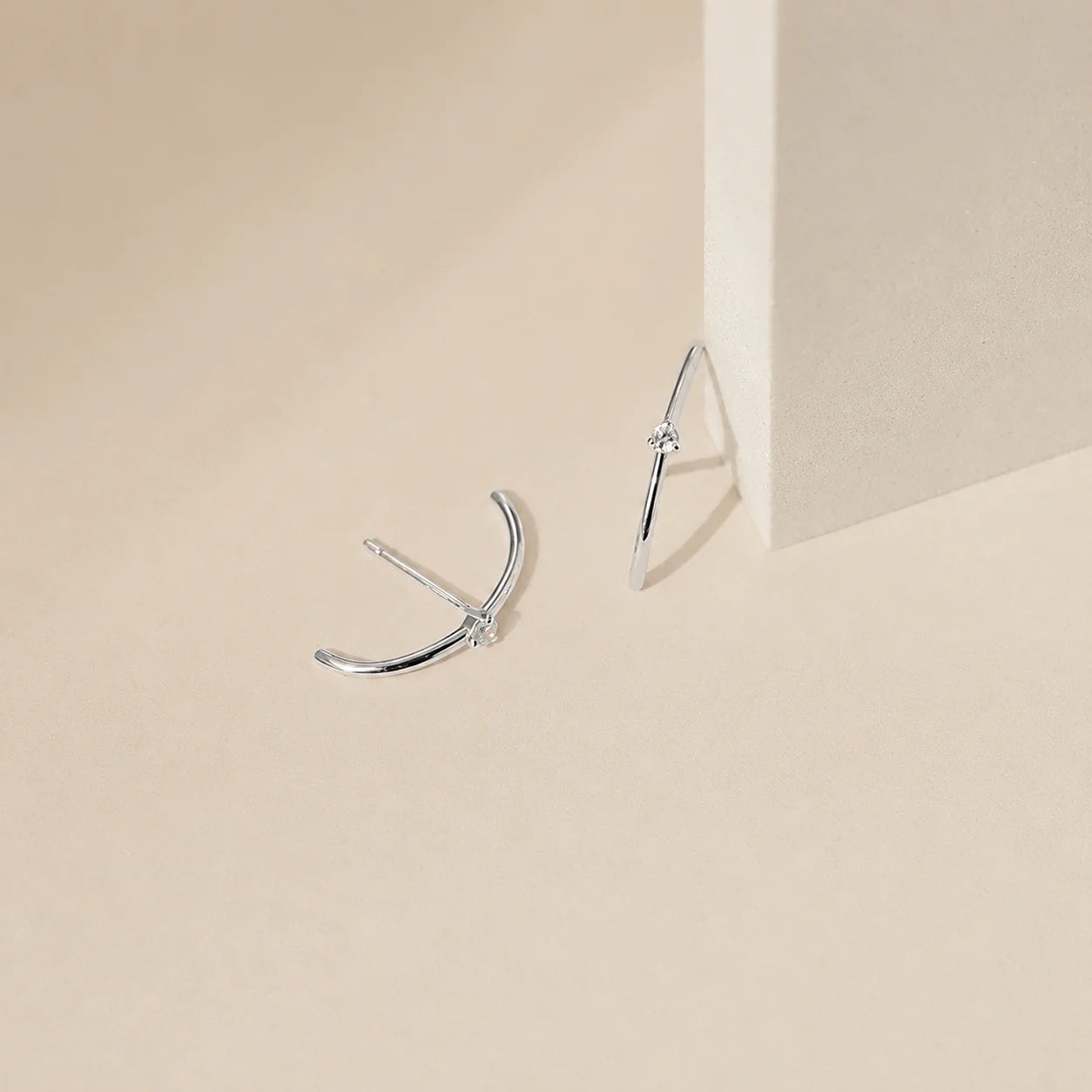 Arc Diamond Stud Earrings