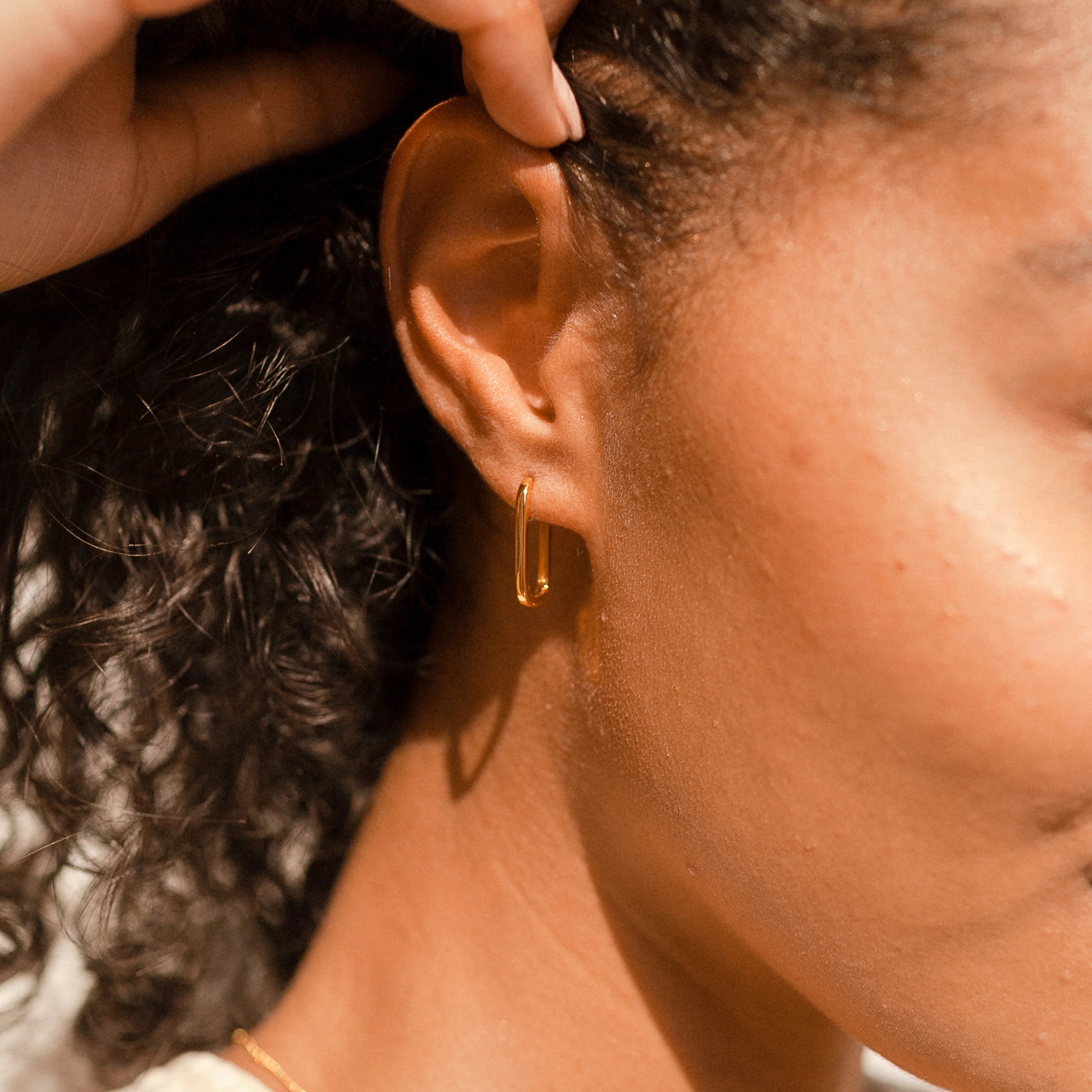 Nina Link Earrings in Rose Gold Silver 18K Gold Plated