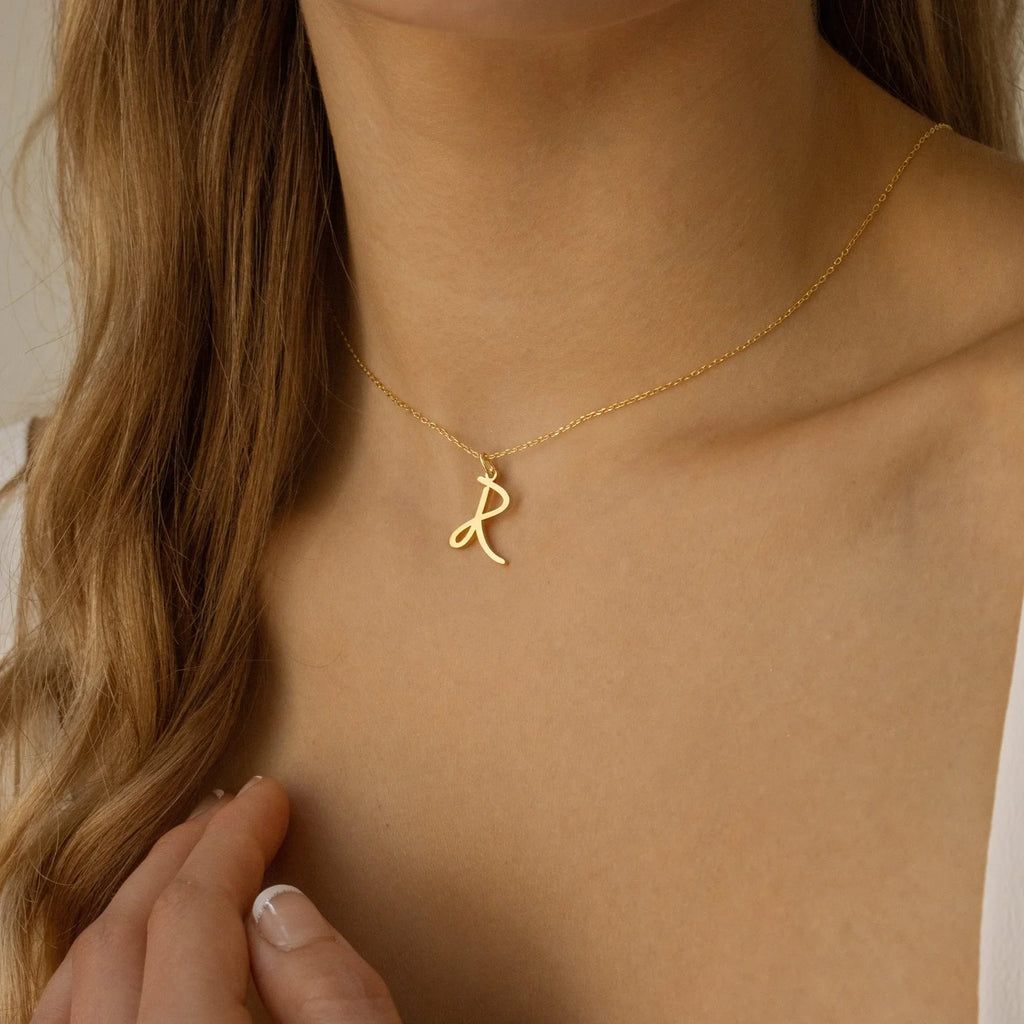 Nella Letter Necklace Silver 18K Gold Plated