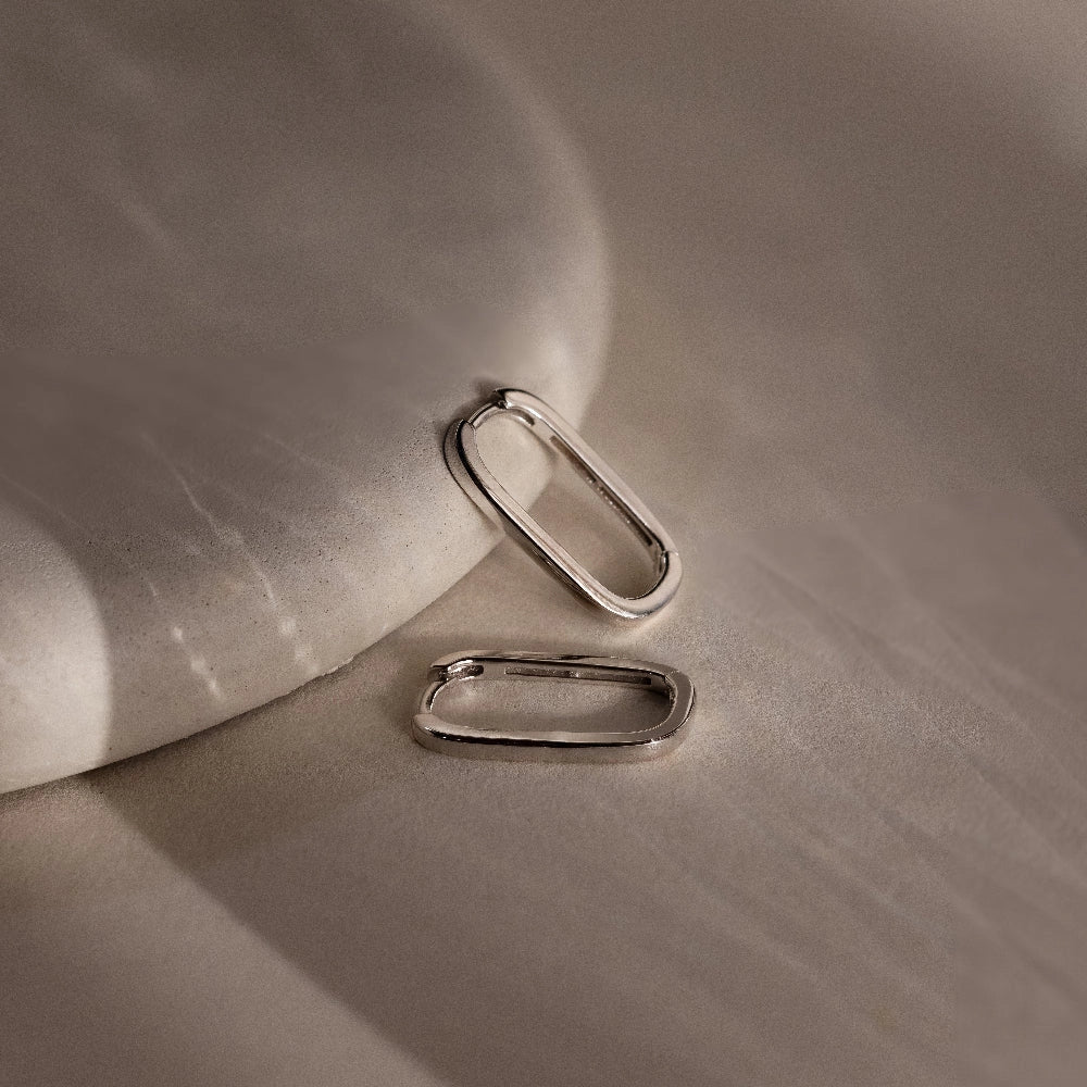 Nina Link Earrings Silver 18K Gold Plated