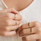 Birth Flower Bar Ring Silver 18K Gold Plated