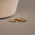 Onyx Tennis Ring Set Silver 18K Gold Plated