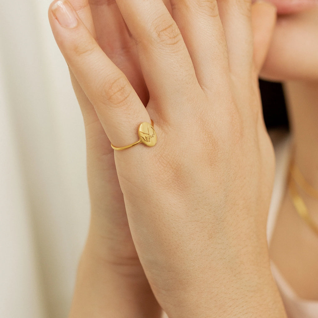 Gestures of Love Ring Silver 18K Gold Plated
