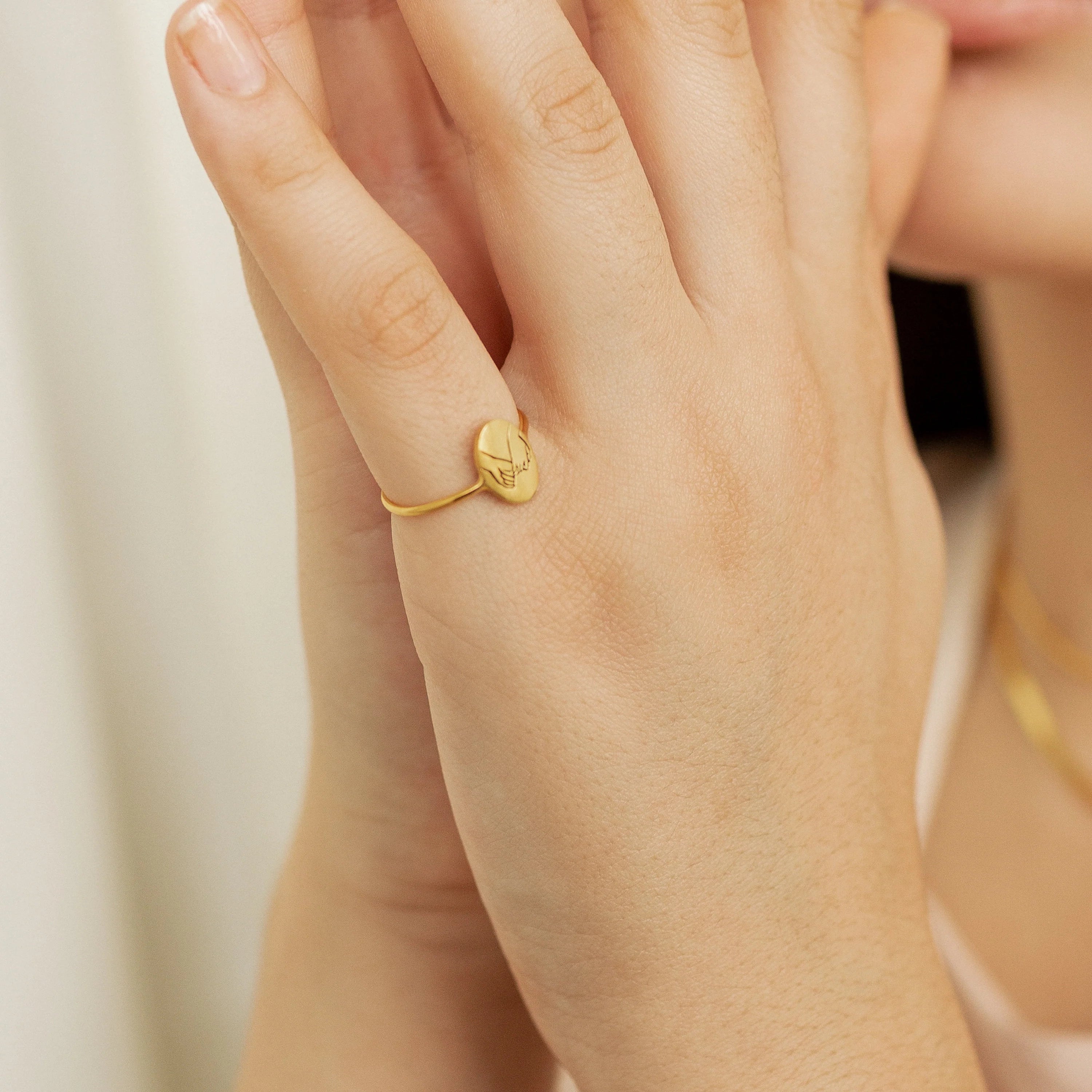 Gestures of Love Ring Silver 18K Gold Plated