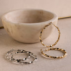 Large Twisted Hoops Silver 18K Gold Plated