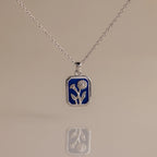 Sapphire Birth Flower Charm Necklace Silver 18K Gold Plated