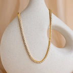 Diamonds 3 Prong Tennis Necklace Silver 18K Gold Plated