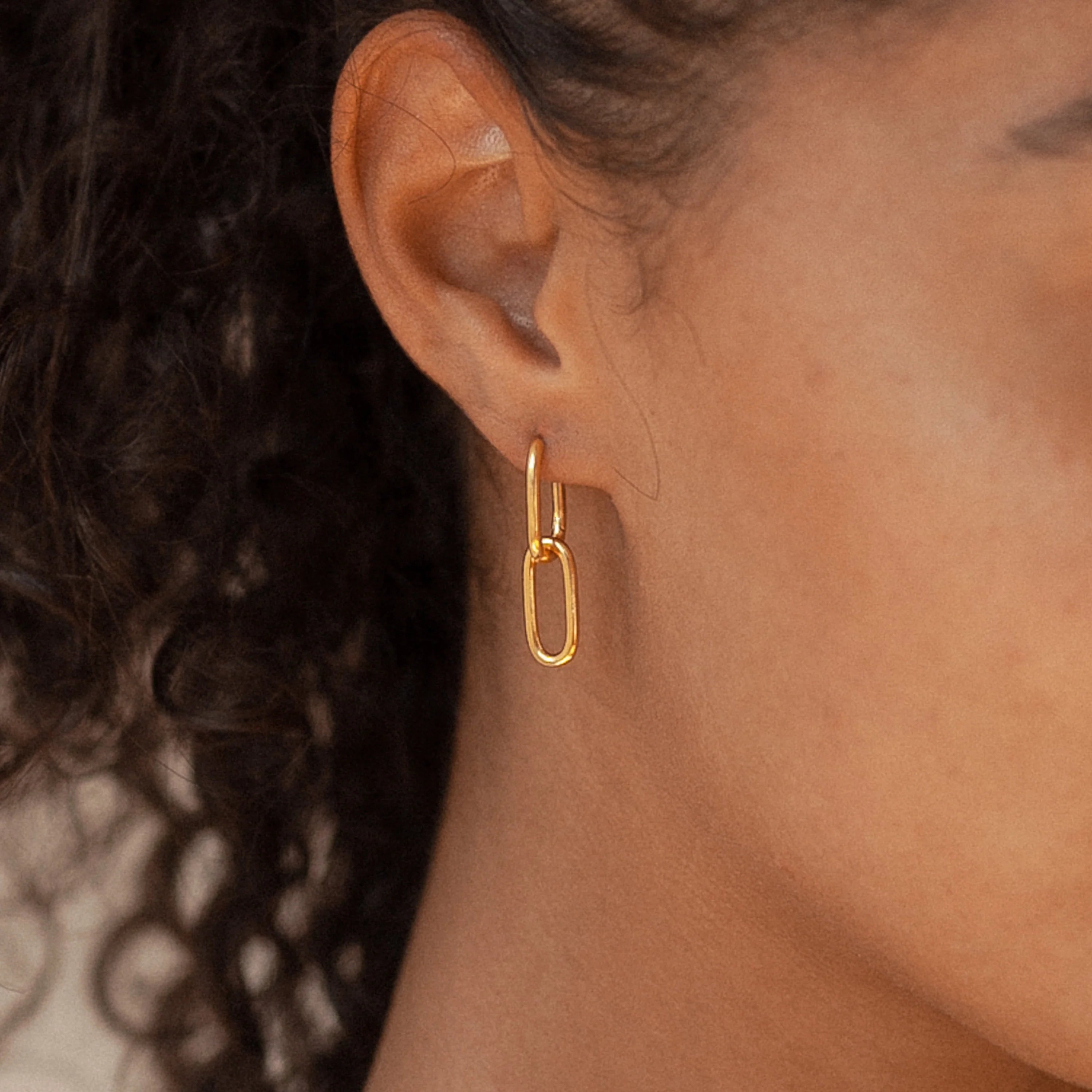 Amanda Link Earrings Silver 18K Gold Plated