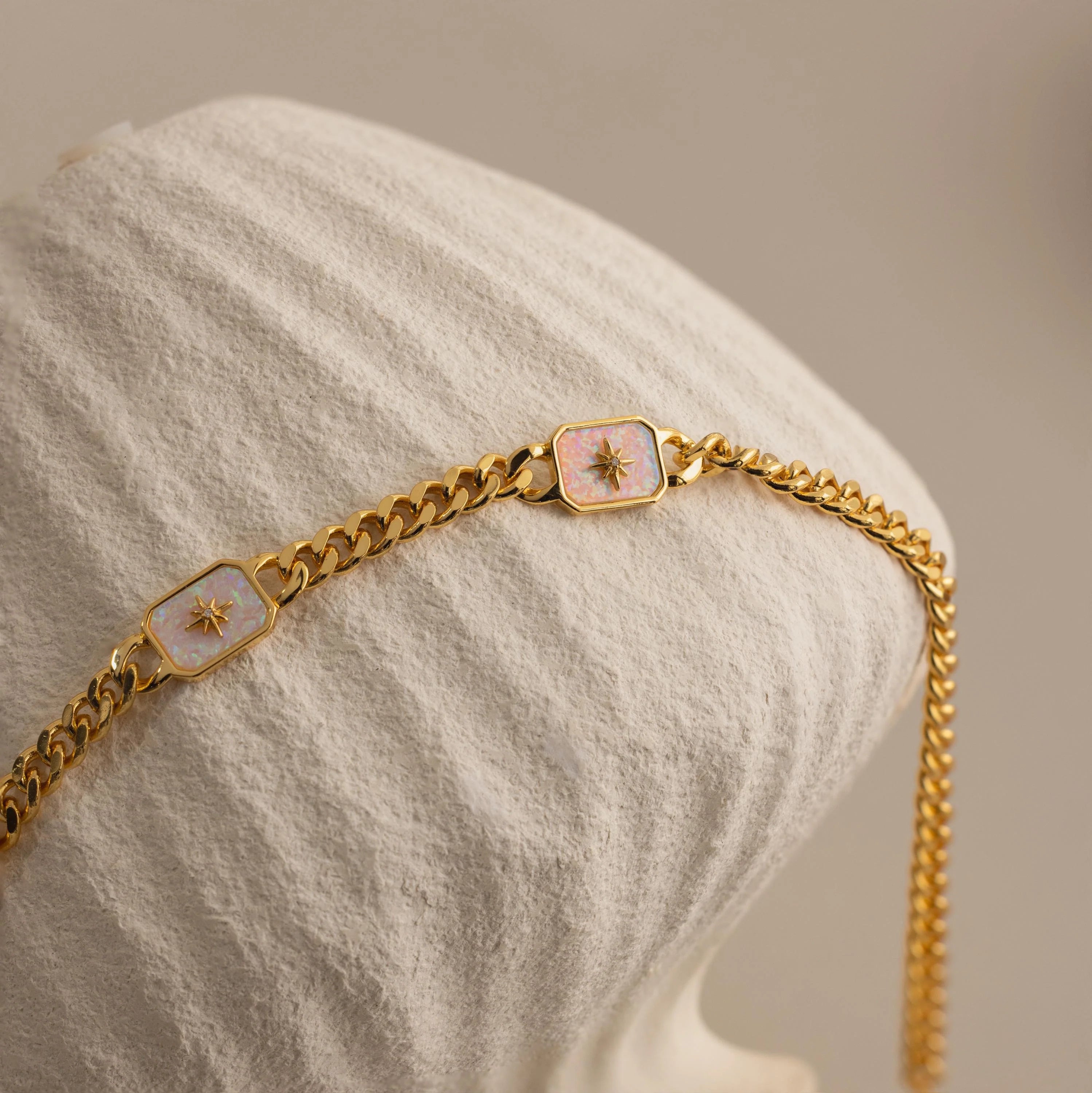 North Star Opal Trio Necklace Silver 18K Gold Plated