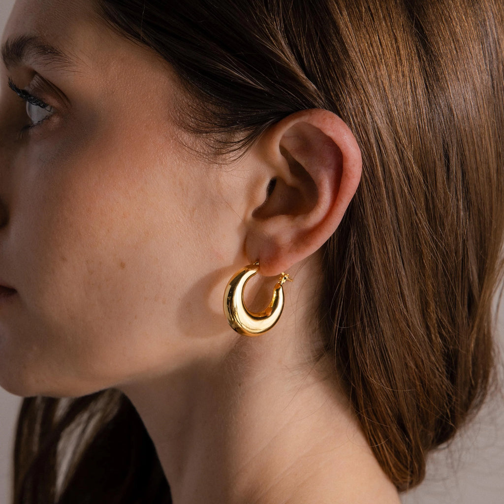 Sculpted Hoops Silver 18K Gold Plated