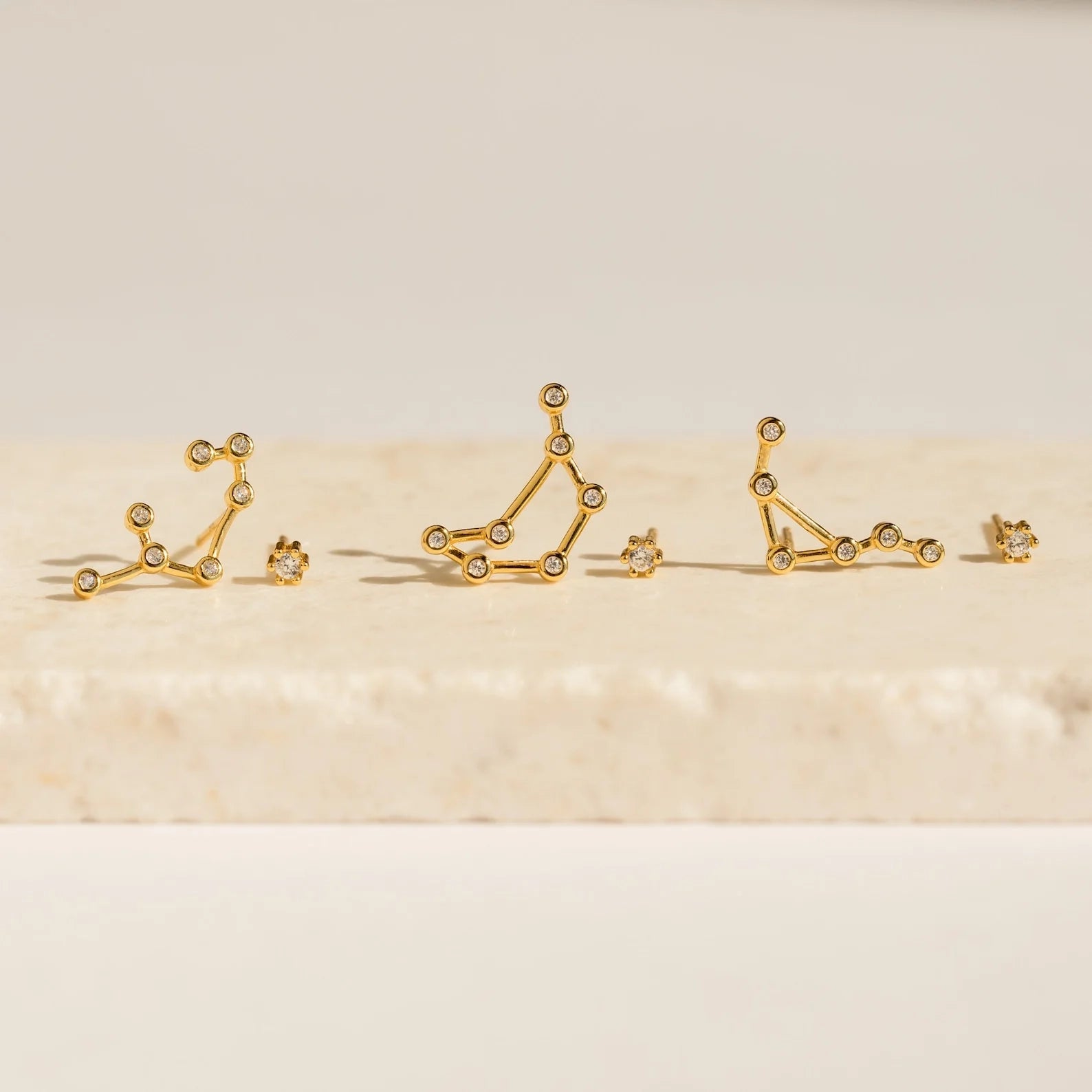 Constellation Earrings Silver 18K Gold Plated