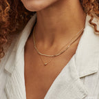Beaded Choker Sphere Charm Necklace Silver 18K Gold Plated