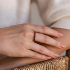 Staggered Marquise Ruby Ring Silver 18K Gold Plated