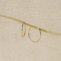 Thin Hoop Earrings Silver 18K Gold Plated