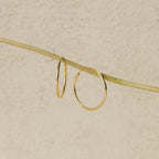 Thin Hoop Earrings Silver 18K Gold Plated