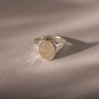 Organic Fingerprint Signet Ring Silver 18K Gold Plated