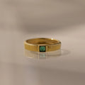 Ribbed Emerald Band Silver 18K Gold Plated