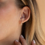 Inside Out Diamond Huggies  Silver 18K Gold Plated