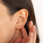 Diamond Opal Studs Silver 18K Gold Plated
