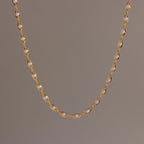 Eternity Pearl Choker Necklace Silver 18K Gold Plated