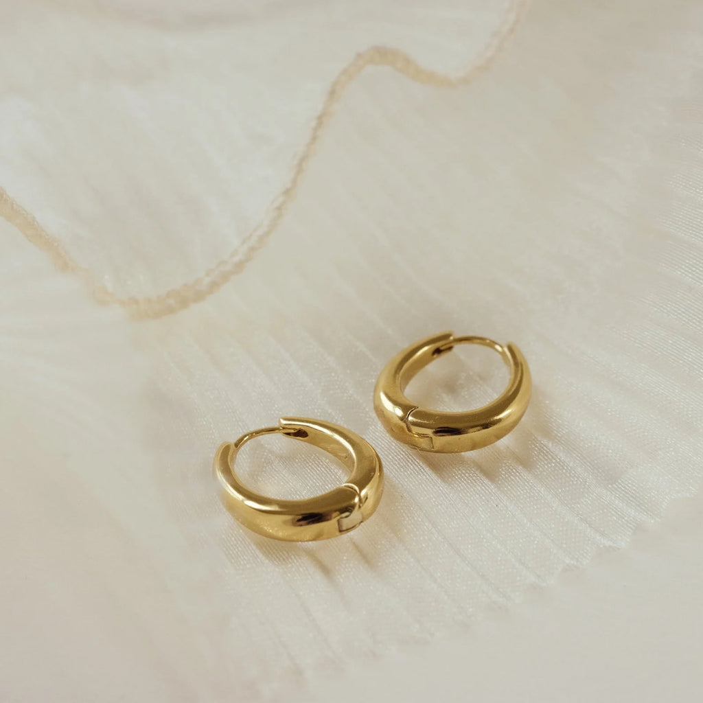 Paris Oval Hoops Silver 18K Gold Plated