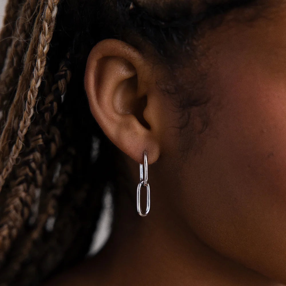 Amanda Link Earrings Silver 18K Gold Plated