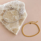 Curb Chain Bracelet Silver 18K Gold Plated