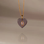 Heart-Marquise Cut Alexandrite Crystal Necklace Silver 18K Gold Plated