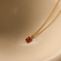 Ruby North Star Necklace Silver 18K Gold Plated