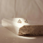 Triangle Diamond Studs Silver 18K Gold Plated