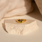 Signet Mood Rings Set Silver 18K Gold Plated