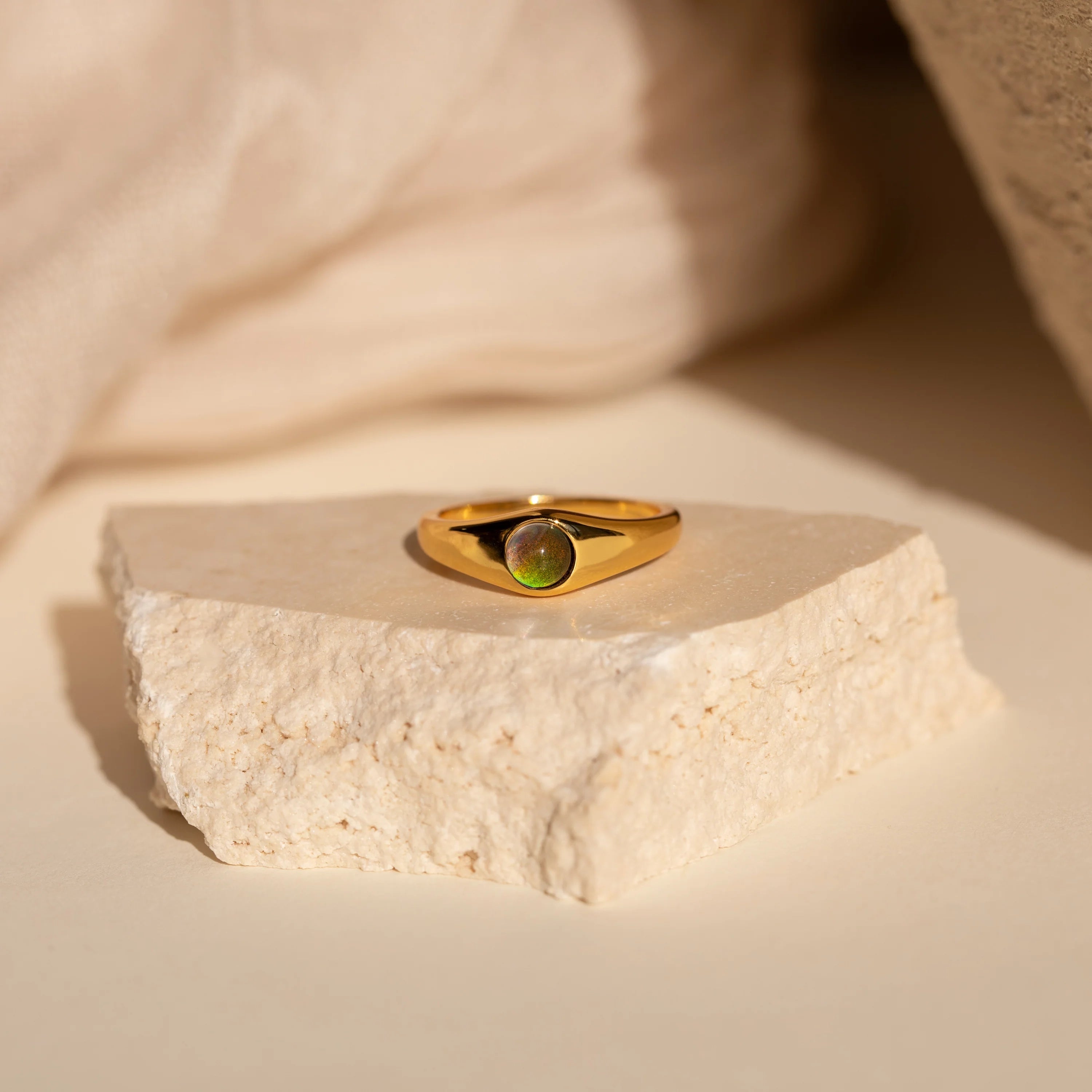 Signet Mood Rings Set Silver 18K Gold Plated
