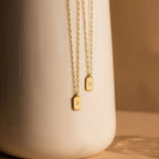 Newsletter Ribbed Initial Necklace Silver 18K Gold Plated