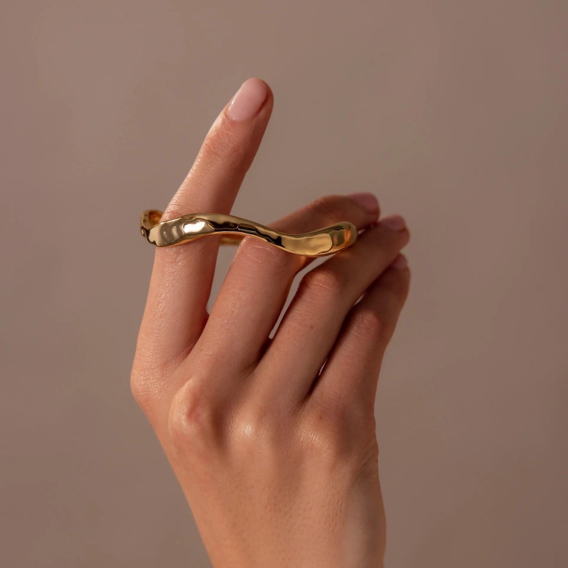 Circumference Cuff Bracelet Silver 18K Gold Plated