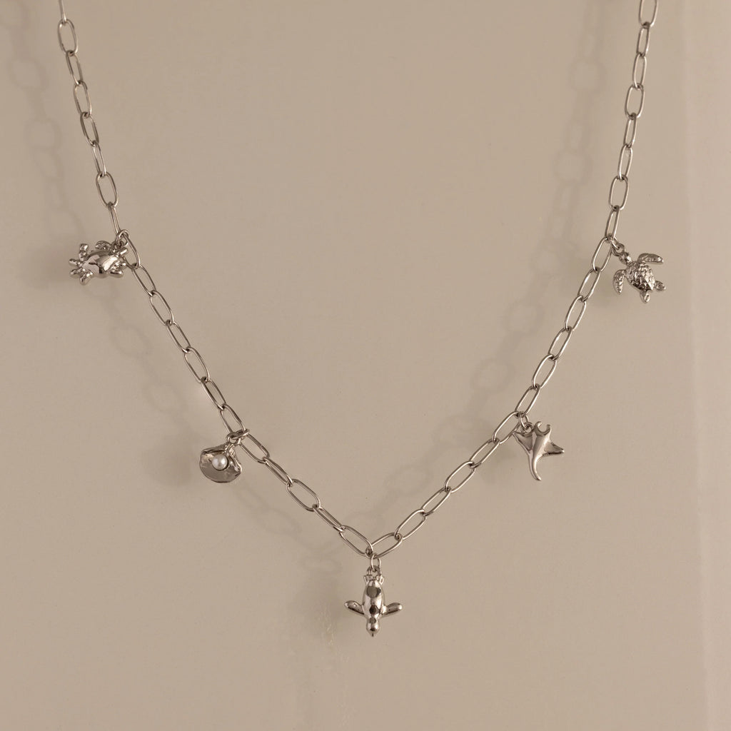 Seaside Charm Necklace Silver 18K Gold Plated