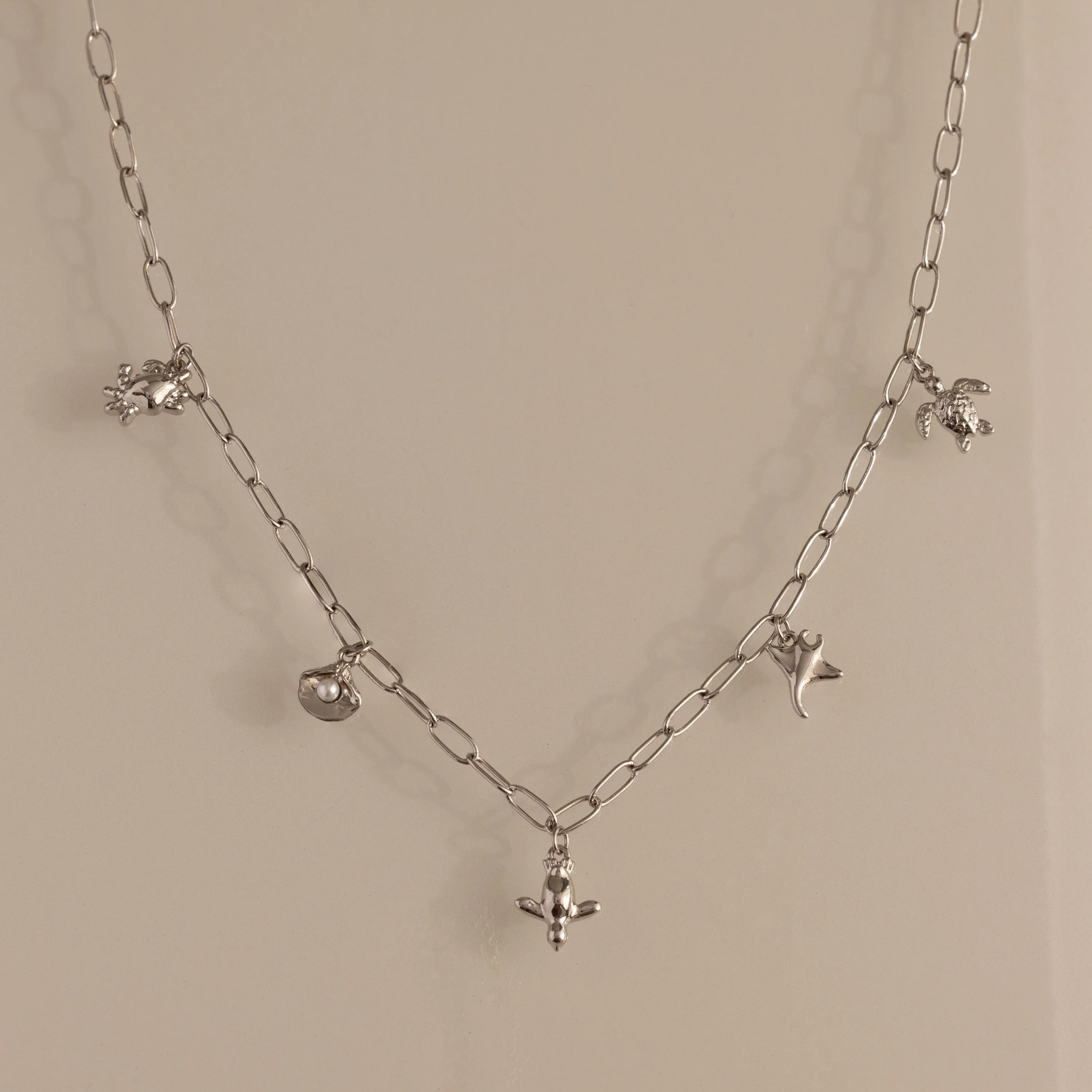 Seaside Charm Necklace Silver 18K Gold Plated
