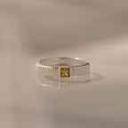 Ribbed Topaz Band Silver 18K Gold Plated