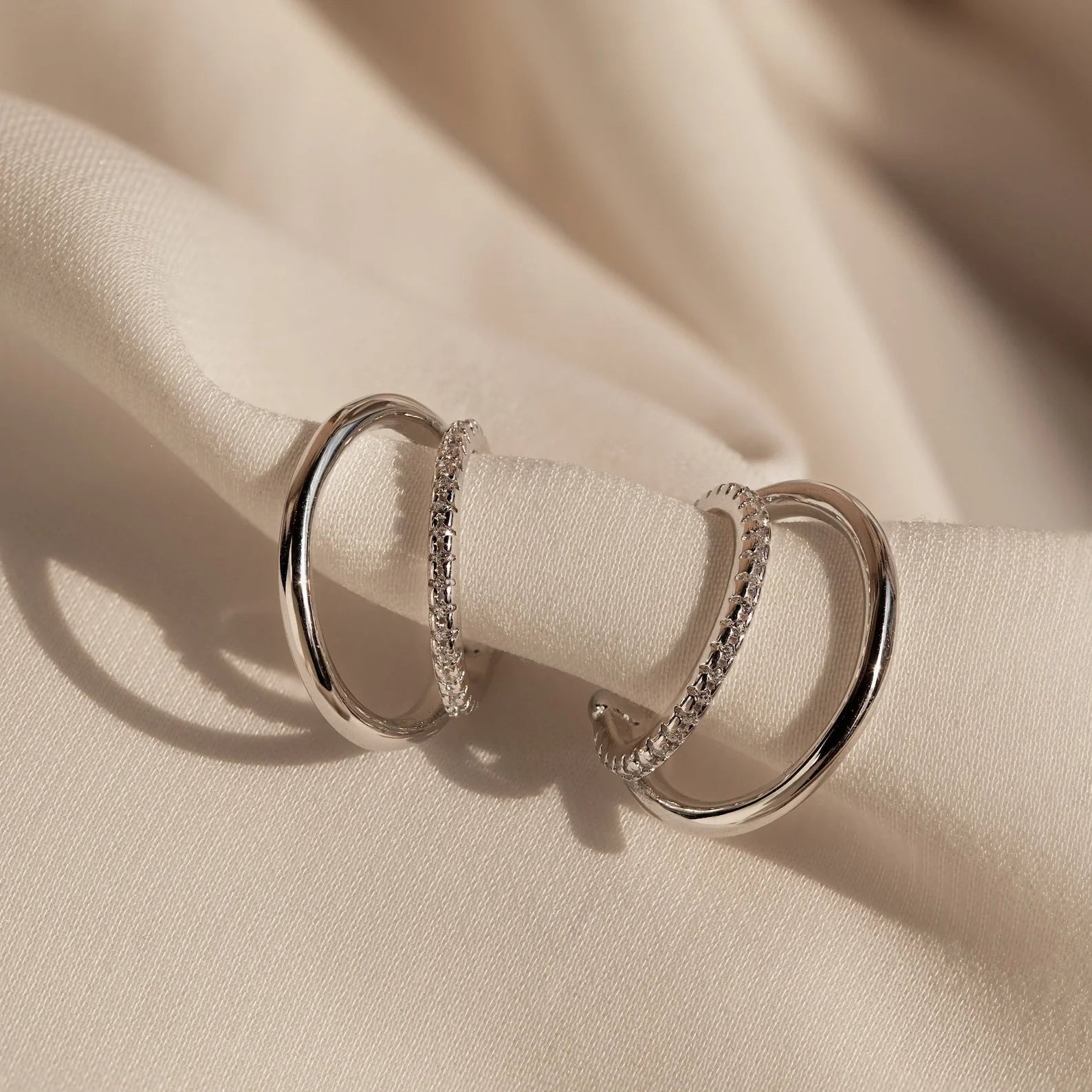 Lydia Duo Cuffs Silver 18K Gold Plated
