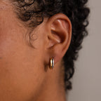 Dainty Mixed Metal Huggies Silver 18K Gold Plated