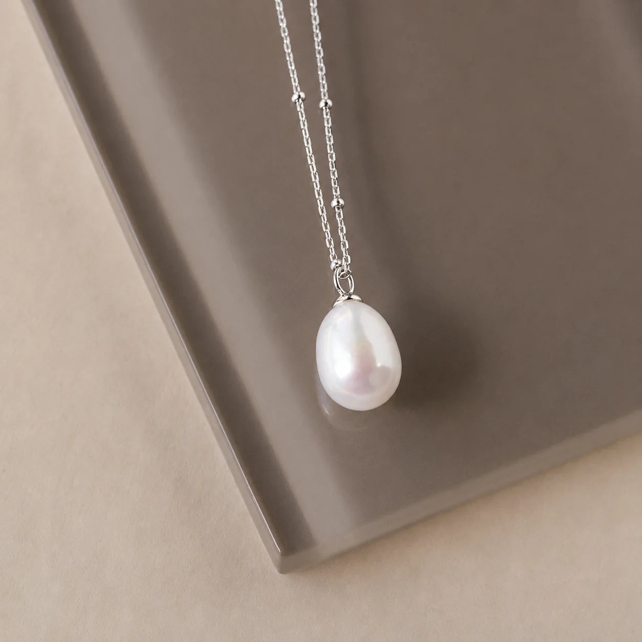 Pearl Station Pendant Necklace