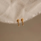 Diamond Star Drop Studs Silver 18K Gold Plated