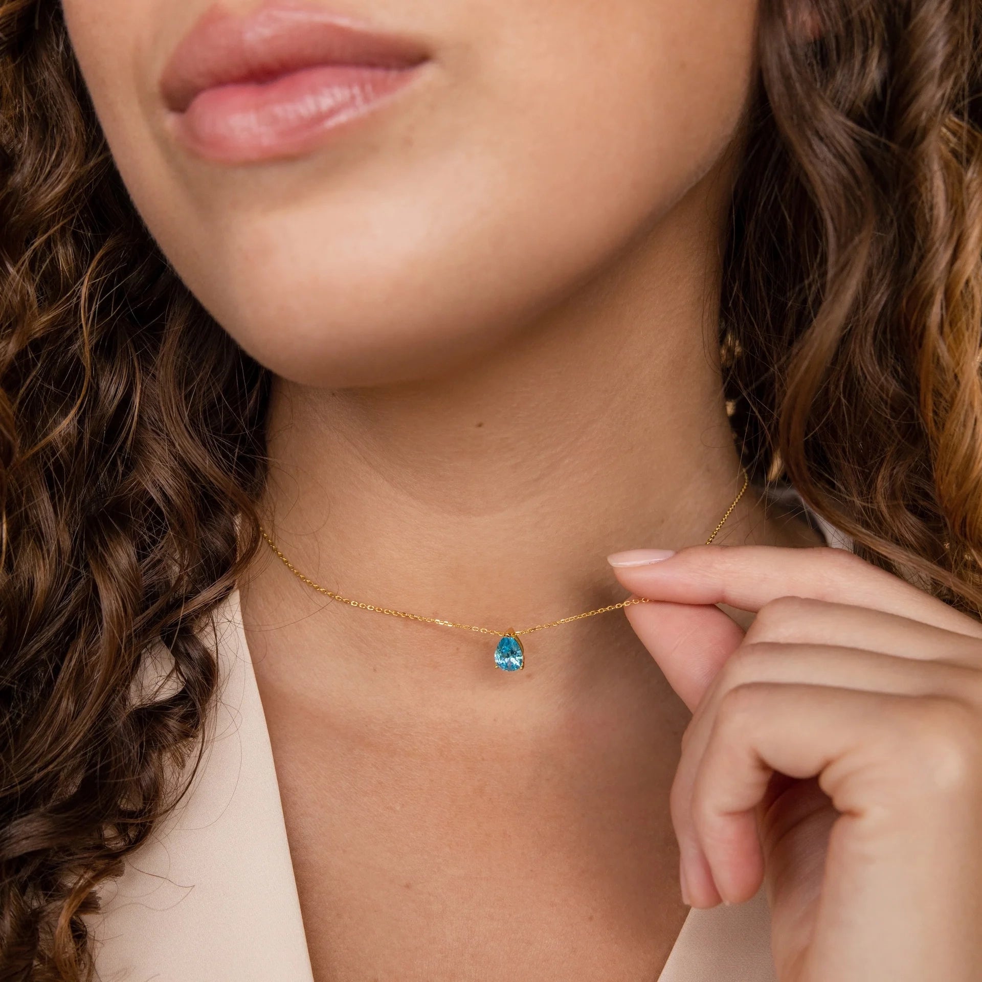 Ophelia Birthstone Necklace Silver 18K Gold Plated
