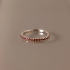 Garnet Eternity Ring Silver 18K Gold Plated
