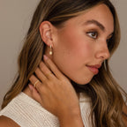 Aquamarine Flatback Studs Silver 18K Gold Plated